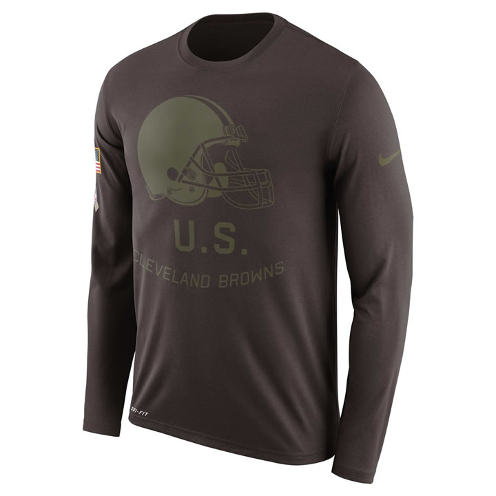 Men's Cleveland Browns Nike Salute to Service Sideline Legend Performance Long Sleeve T-Shirt Brown,We sell and wholesale Men's Cleveland Browns Nike Salute to Service Sideline Legend Performance Long Sleeve T-Shirt Brown on line form chian!